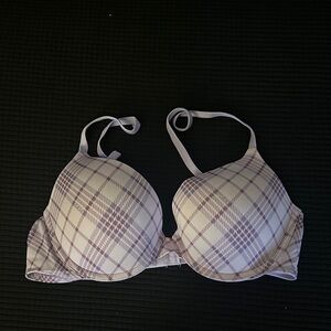 PINK Victoria's Secret Plaid Bra - Lavender and White